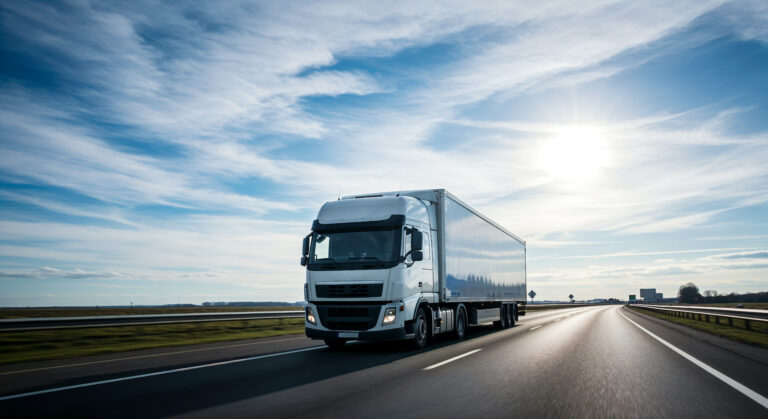 truck highway sunny sky
